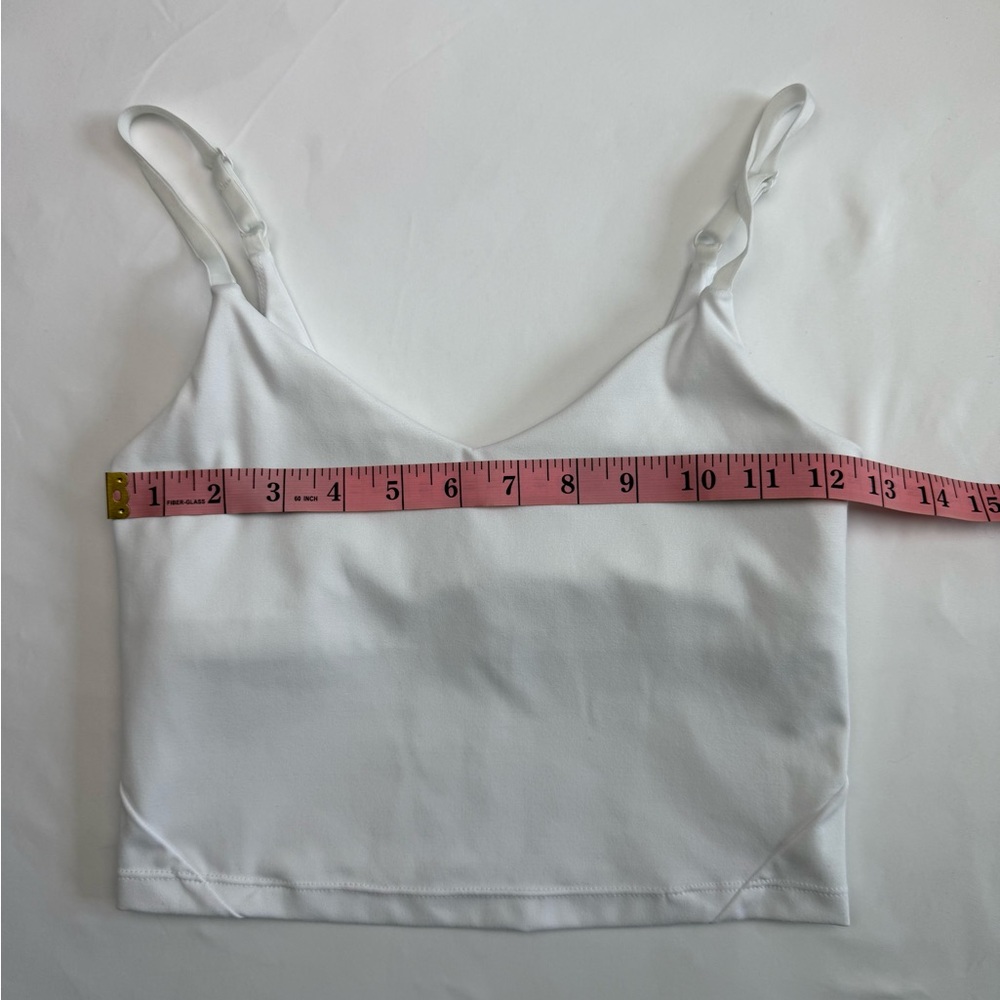 White Built In Bra Crop Top Adjustable Straps Minimalist Summer S - Picture 6 of 9